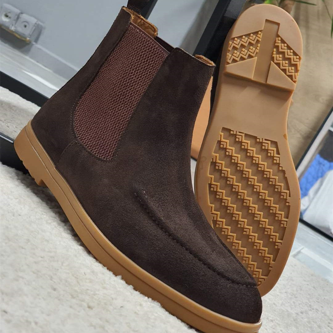BROWN SUEDE SPECIAL PRODUCTION_ CALF LEATHER