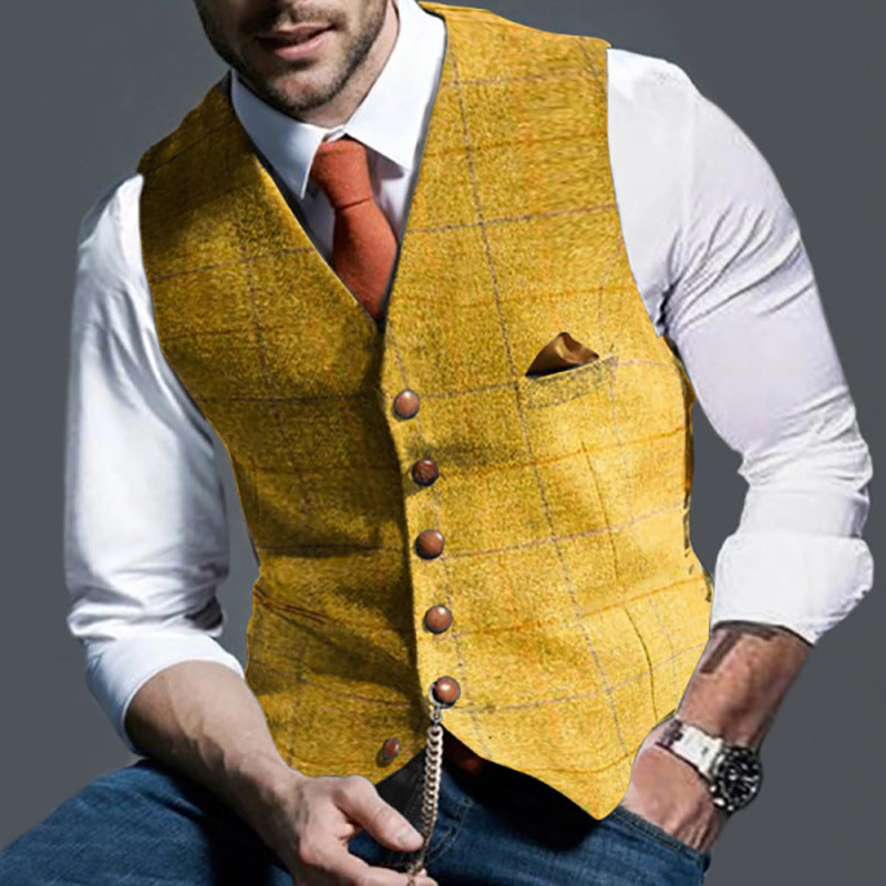 2021 autumn and winter new temperament fashion check vest vest (2colors)