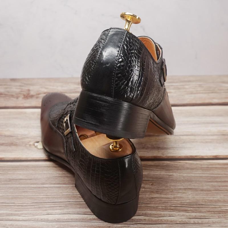 2021 new men's oxford shoes with pointed toe brown black classic men's formal shoes pattern leather formal men's shoes